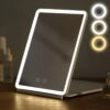 Touch Screen LED Makeup Mirror - Foldable, 3-Color Lighting, USB Rechargeable - Image 2