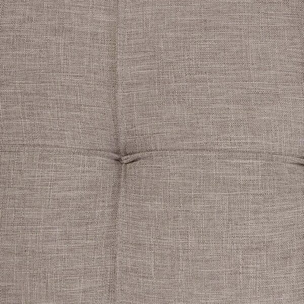 Elegant Tan Fabric Round Ottoman with Shoe Storage and Removable Lid - Image 7