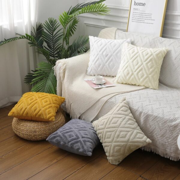 Luxury Geometric Cotton-Linen Throw Pillow Cover - Image 6