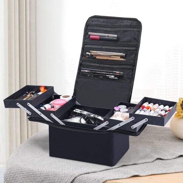 Large Capacity Multilayer Cosmetic Organizer Bag for Beauty Essentials - Image 2