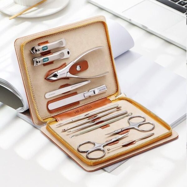 12-in-1 Full Function Stainless Steel Manicure and Pedicure Kit with Leather Case - Image 2