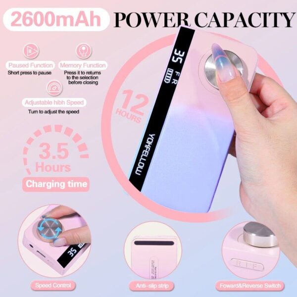 Rechargeable Nail Drill Manicure Machine - Image 4