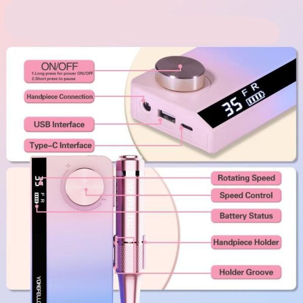 Rechargeable Nail Drill Manicure Machine - Image 3