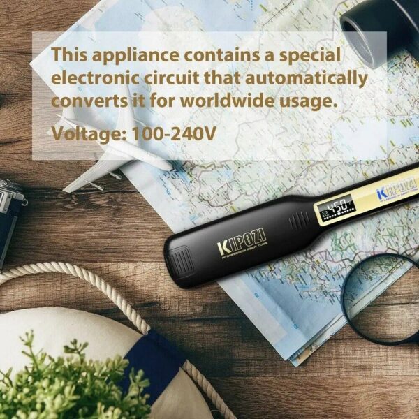 Professional Titanium Flat Iron Hair Straightener with LCD Display & Dual Voltage - Image 7