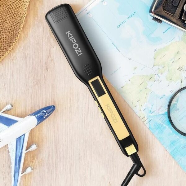 Professional Titanium Flat Iron Hair Straightener with LCD Display & Dual Voltage - Image 2