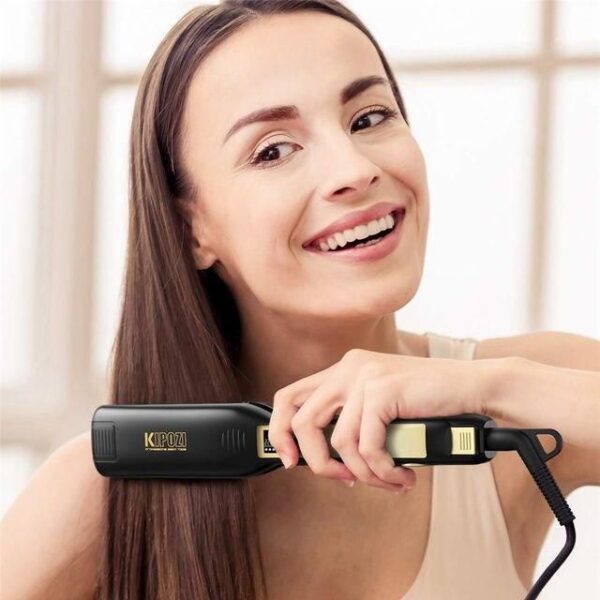 Professional Titanium Flat Iron Hair Straightener with LCD Display & Dual Voltage - Image 3