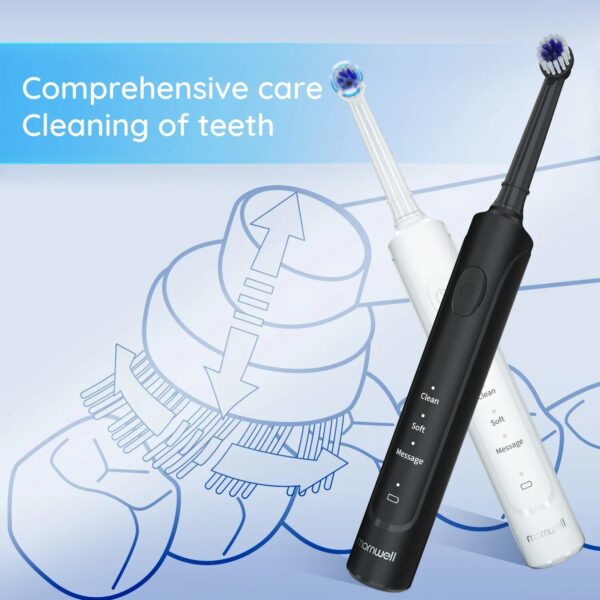 Rotary Electric Toothbrush with 4 Replacement Heads - Advanced Dental Care for All Ages - Image 6