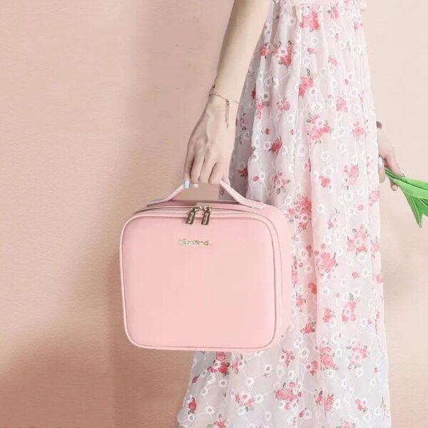 Illuminated LED Cosmetic Case with Mirror - Portable & High-Capacity Makeup Organizer - Image 4
