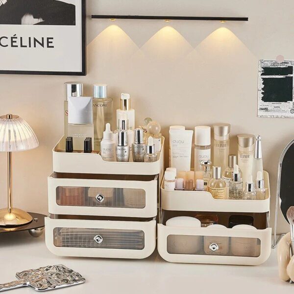 Luxurious Cosmetic and Jewelry Organizer with Drawer - Compact Skincare Storage for Home and Bathroom - Image 6